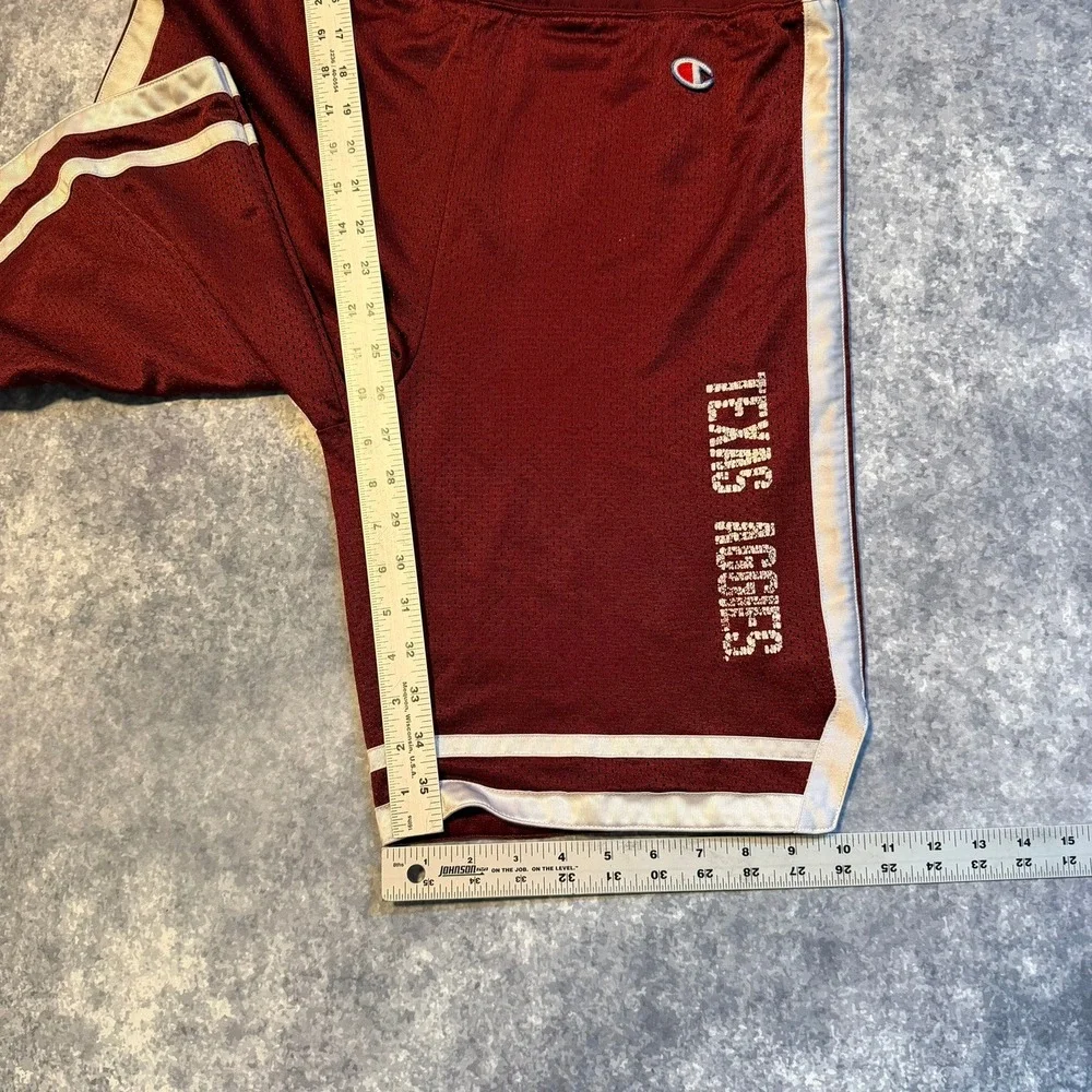 Vintage Champion Mens Texas Aggies Mesh Basketball Shorts Maroon‎ White Medium